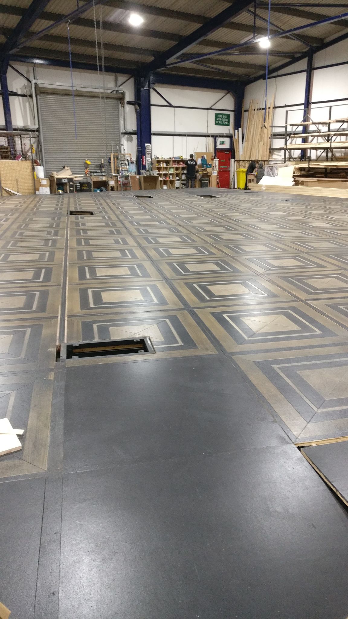Painted floor tiles.