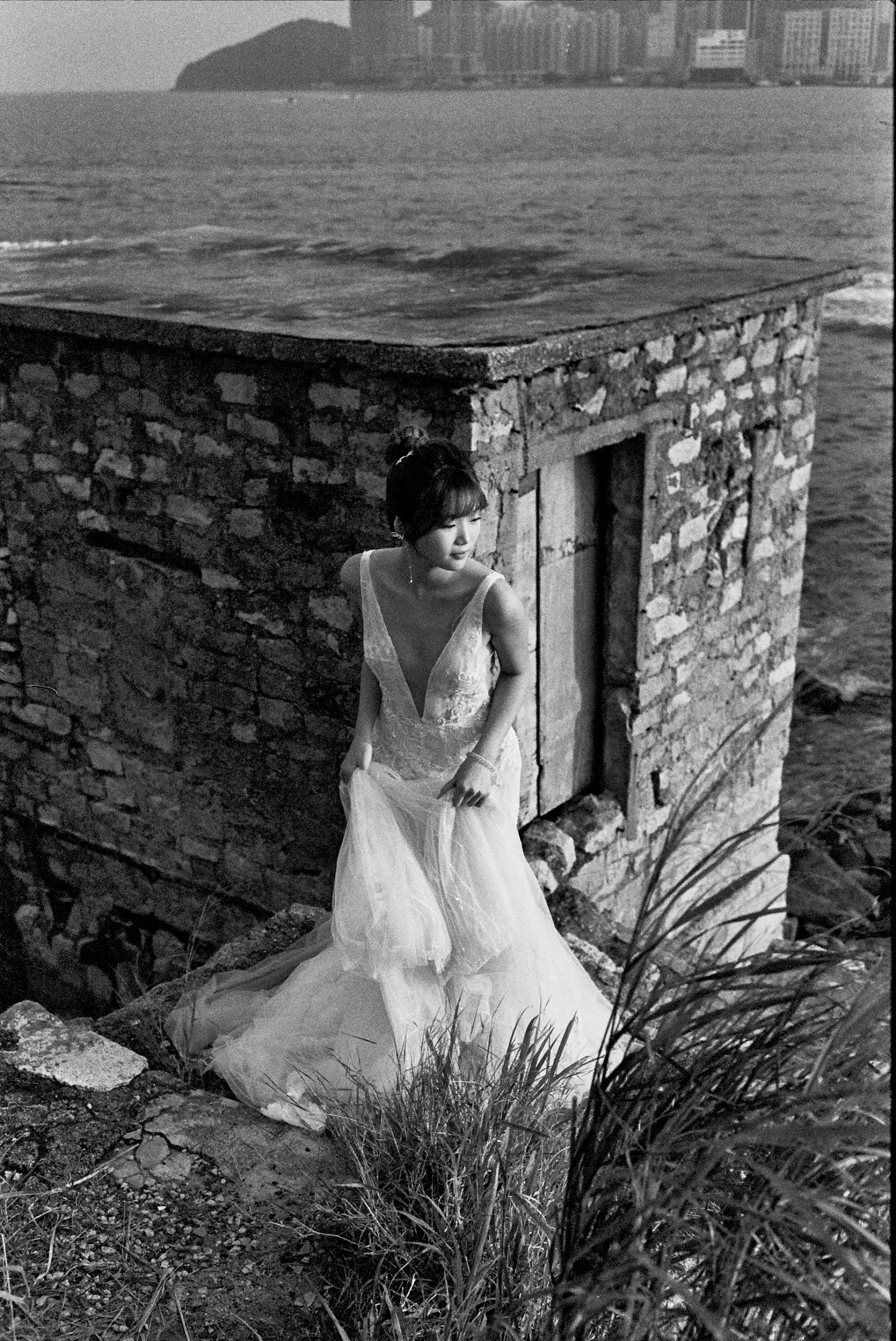 Wedding gown photography on Milford HP5 35mm film