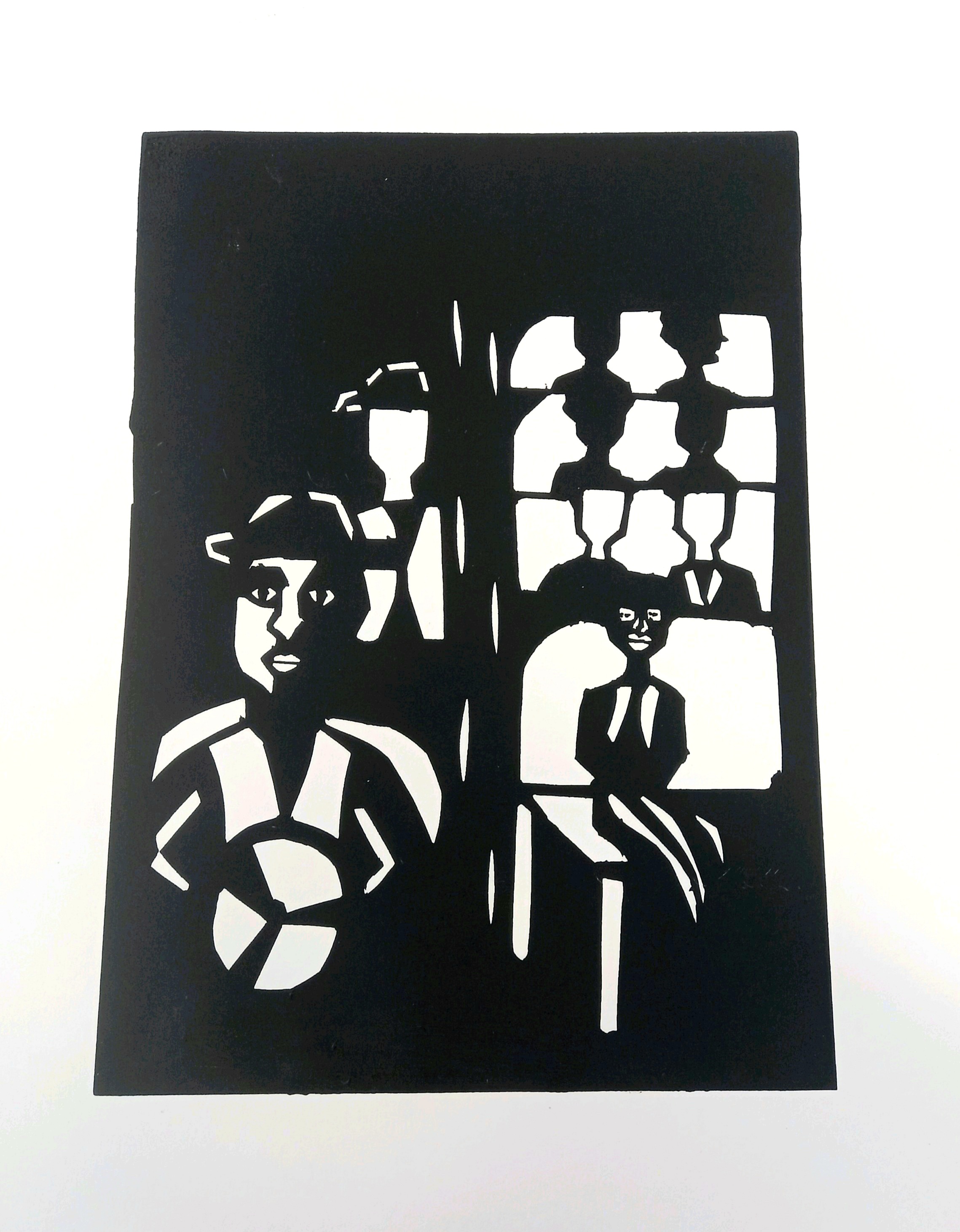 Racial segregation screenprint, exploring how history shaped racial equality in today's society.