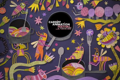 The 2024 poster for Cardiff Animation Festival, by Nikki Pontin