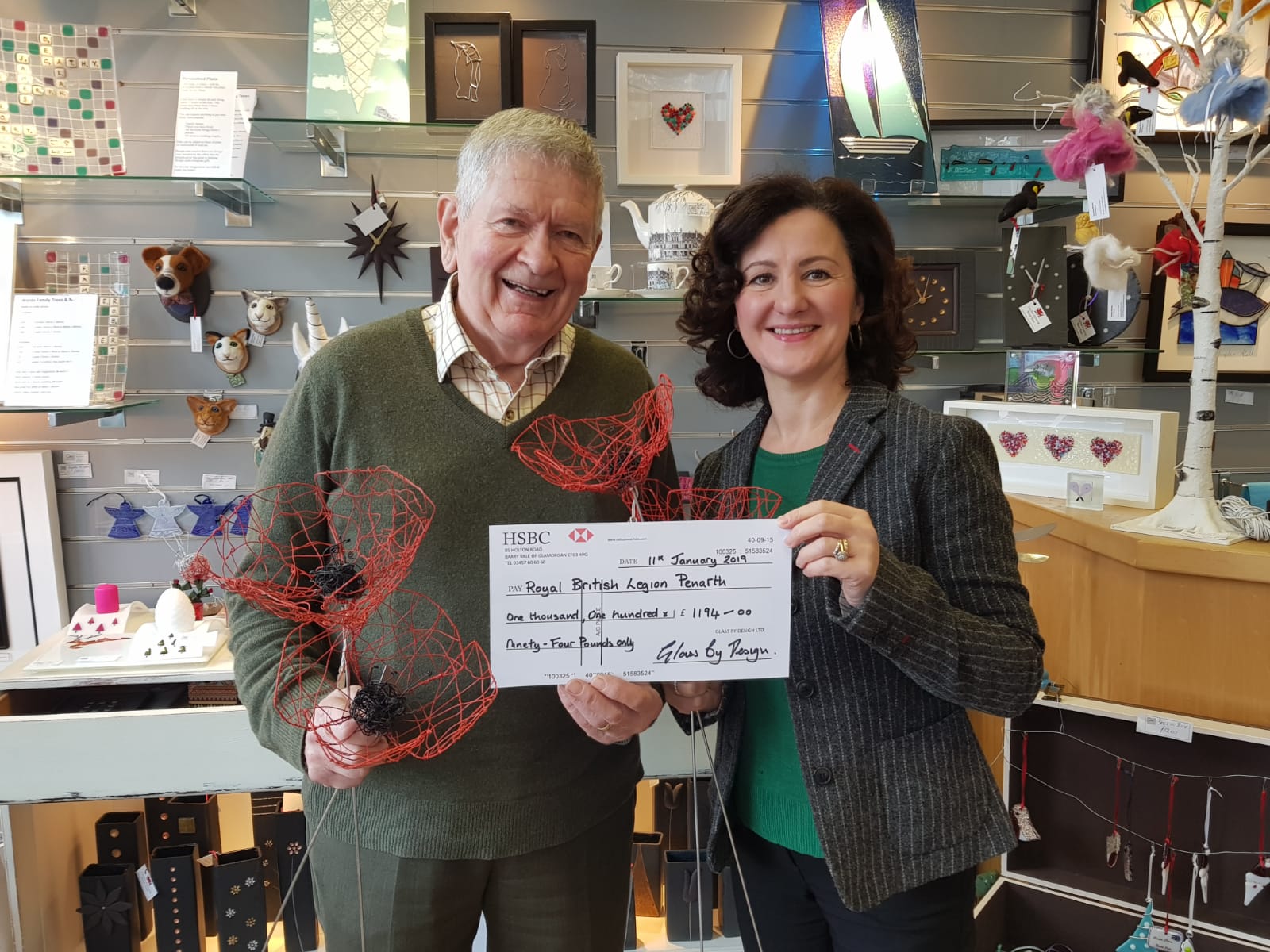 Charity workshops making Wire Poppies for the Royal British Legion charity