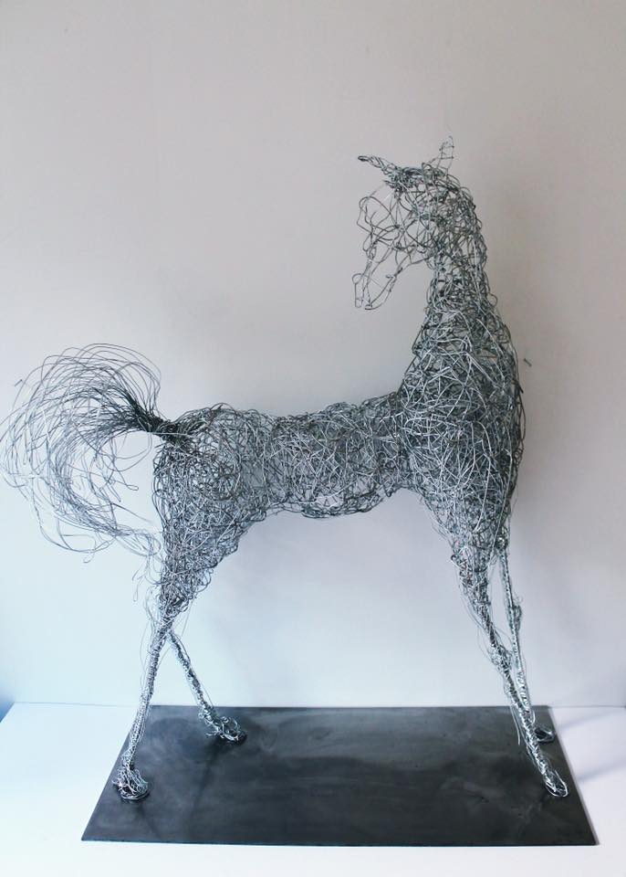 'Epona'  Wire Horse sculpture made from galvanised wire