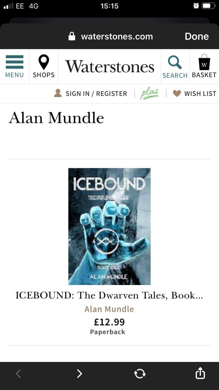 My novel that came out last year, Icebound: The Dwarven Tales