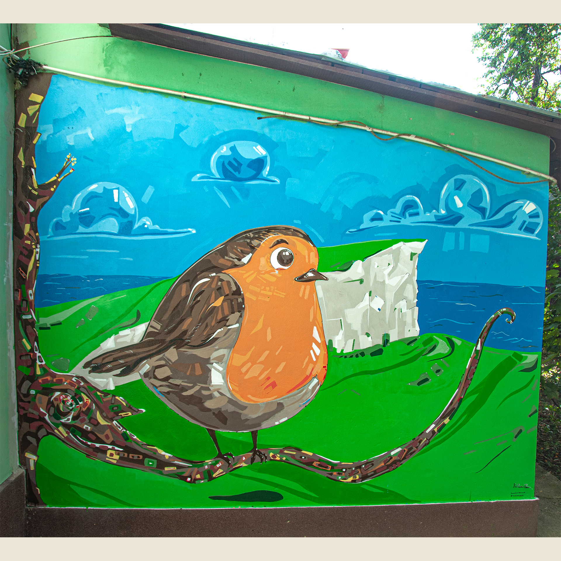 'Robin' mural outdoors
