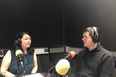 Kayleigh Mcleod in the studio with Steffan Evans